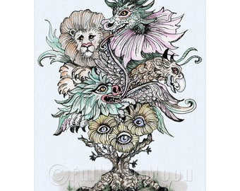 Mini impresión de arbusto botánico bestial