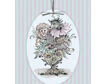 Beastly Botanical Shrub Paper Ornament