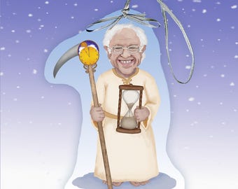 Bernie Sanders Father Time Paper Ornament