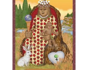 The Empress Cryptozoology Tarot Card Mini Print
