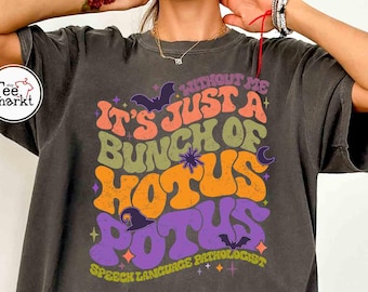 SLP Halloween Shirt, Hotus Potus Comfort Colors® Logopädin Tshirt, Halloween Geschenk, Sprachpathologen Herbst Shirt, SLP Shirt