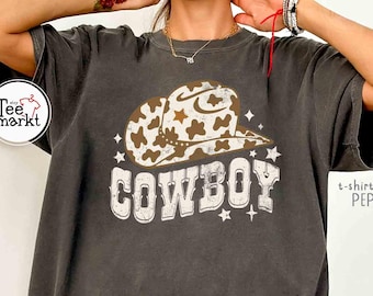 Comfort Colors® Cowboy Hat Shirt, Vintage Cowboy Hat Graphic Tee, Cowgirl Shirt, Cowboy Women Shirt, Trendy Rodeo Shirt, Country Concert Tee