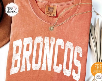 Comfort Colors Broncos Mascot Shirt, Retro Team Pride Tee