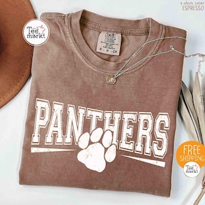 Vintage Panthers-skjorta, Comfort Colors® Panthers-matchdagströja, Paw Panthers maskottröja, fotbollströja, College Panthers Tailgate-tröja