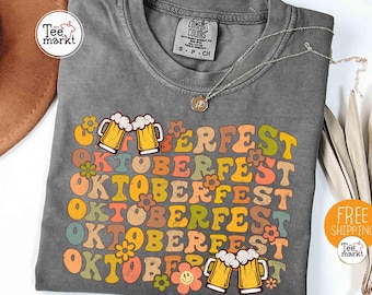 Comfort Colors® Floral Oktoberfest Shirt, Oktoberfest Beer Festival T-shirt, Funny Oktoberfest Shirt, German Beer Festival Tee, Oktober Tees