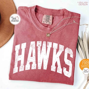 Comfort Colors® Hawks Mascot Shirt, Hawks Mascot Team T-shirt, Hawks Game Day Shirt, High College Spirit Hawks Mascot Shirt, Hawks Mom Shirt