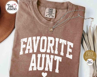 Vintage favoriet shirt tante, Comfort Colors® retro shirt tante, cadeau voor tante, cadeau nieuwe tante, zwangerschapsaankondiging, cool tantes clubshirt