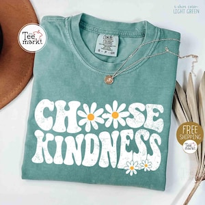 Comfort Colors® Lehrer Shirt, Wählen Freundlichkeit Shirt, Retro Daisy Shirt, Zurück zu Schul Shirt, Sei Kind Shirt, Inspirierende Lehrer Shirts