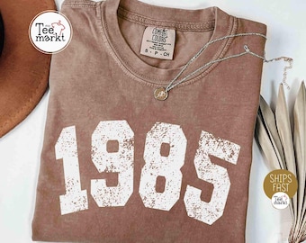 Maglietta per il 40° compleanno, maglietta vintage del 1985, regalo per il 40° compleanno Comfort Colors® per uomo, maglietta del 1985 invecchiata, maglietta del compleanno del 1985 per donna