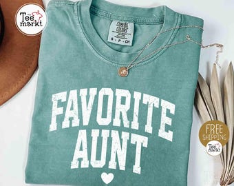 Favoriete tanteshirt, Comfort Colors® tanteshirt, retro tanteshirt, cadeau voor tante, cadeau nieuwe tante, zwangerschapsaankondiging, coole tantesclub