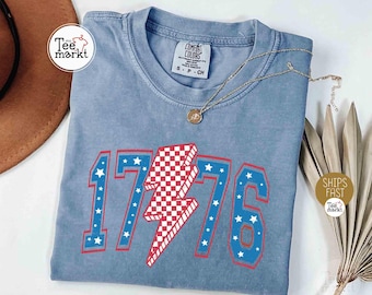 1776 USA Shirt, Retro America T-Shirt, Comfort Colors® Fourth of July Shirt, 4th of July Tee, Patriotic Shirt, Vintage America 1776 Shirt