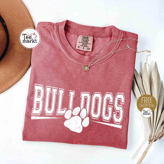 Vintage Bulldogs Shirt, Comfort Colors Bulldogs Game Day shirt, Bulldogs Mascot shirt, Teacher Gameday shirt, Bulldog Tailgate Football Mama