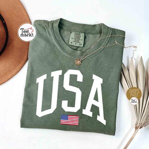 USA Flag Shirt, 4th of July Shirt, Oversize USA Tshirt, USA Comfort Colors Shirt, Usa Flag Tee, 4th of July Comfort Color Tee, America Shirt image 5