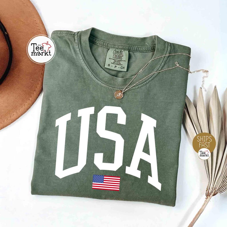 USA Flag Shirt, 4th of July Shirt, Oversize USA Tshirt, USA Comfort Colors Shirt, Usa Flag Tee, 4th of July Comfort Color Tee, America Shirt image 5