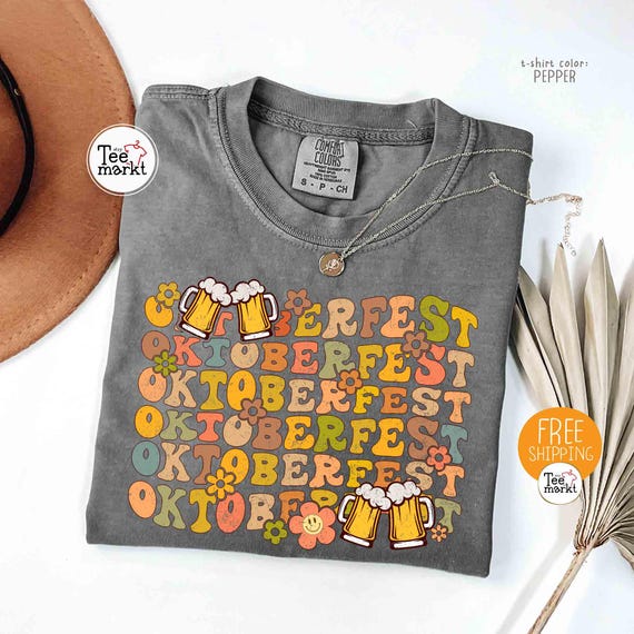 Comfort Colors® Floral Oktoberfest Shirt, Oktoberfest Beer Festival T-shirt, Funny Oktoberfest Shirt, German Beer Festival Tee, Oktober Tees