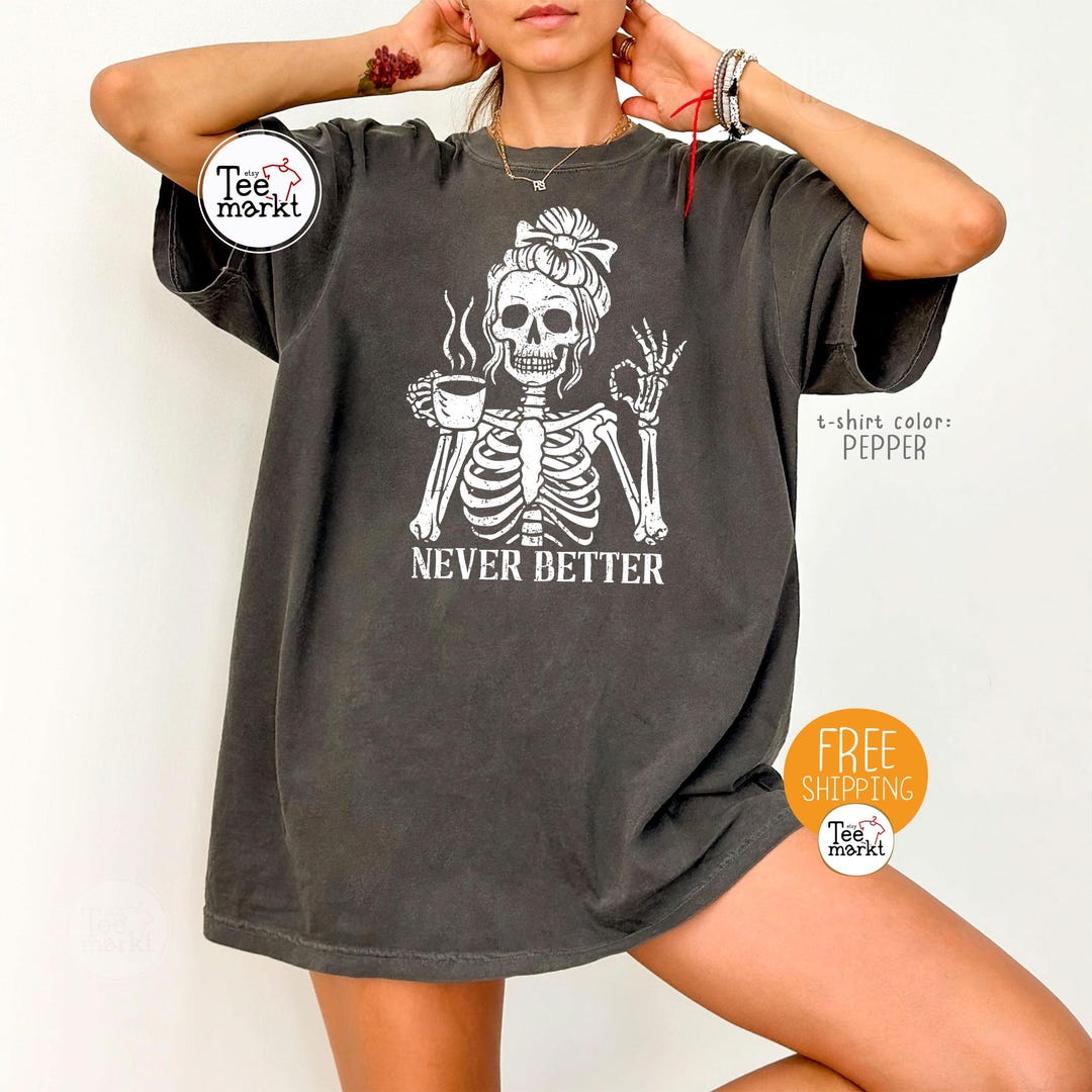 T-shirt Halloween Femme à Manches Longues - Imprimé Squelette, En Polyester Confortable