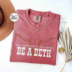 vintage red color comfort colors Be a Beth Shirt, Country Western Tee, Cowgirl Shirt, Country Girl Shirt, Western Country Shirt, Boho Cow Skull Shirt, Western Rodeo Shirt