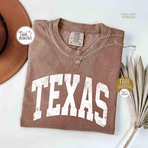 Comfort Colors® Texas T-Shirt, Vintage Texas Shirt, Texas State Shirt, Country T-Shirt, Cowboys Shirt, Western Tshirt, Retro Cowgirl T-Shirt