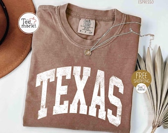 Comfort Colors® Texas T-Shirt, Vintage Texas Shirt, Texas State Shirt, Country Tee, Cowboys Shirt, Western Tshirt, Retro Cowgirl Tee