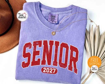 Senior 2027 Shirt, Class of 2027 T-shirt, College Senior 2027 Y-Shirt, High School Senior 27 Tee, Comfort Colors® Retro 2027 Graduate Shirt