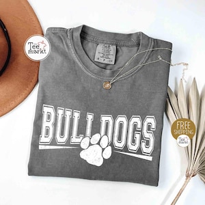 Vintage Bulldogs-skjorta, Comfort Colors Bulldogs-matchdagströja, Bulldogs maskottröja, Teacher Gameday-skjorta, Bulldog Tailgate Football Mama Pepper