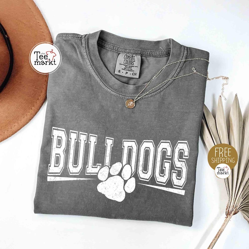 Vintage Bulldogs-skjorta, Comfort Colors Bulldogs-matchdagströja, Bulldogs maskottröja, Teacher Gameday-skjorta, Bulldog Tailgate Football Mama Pepper