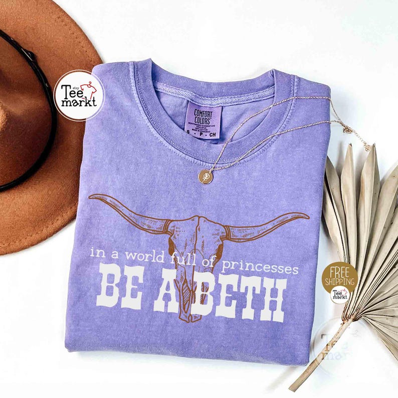 vintage violet purple color comfort colors Be a Beth Shirt, Country Western Tee, Cowgirl Shirt, Country Girl Shirt, Western Country Shirt, Boho Cow Skull Shirt, Western Rodeo Shirt