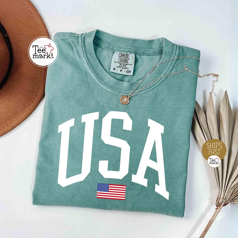 USA Flag Shirt, 4th of July Shirt, Oversize USA Tshirt, USA Comfort Colors Shirt, Usa Flag Tee, 4th of July Comfort Color Tee, America Shirt image 4