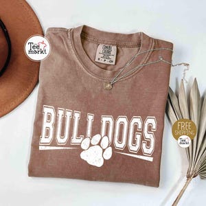 Vintage Bulldogs-skjorta, Comfort Colors Bulldogs-matchdagströja, Bulldogs maskottröja, Teacher Gameday-skjorta, Bulldog Tailgate Football Mama Espresso