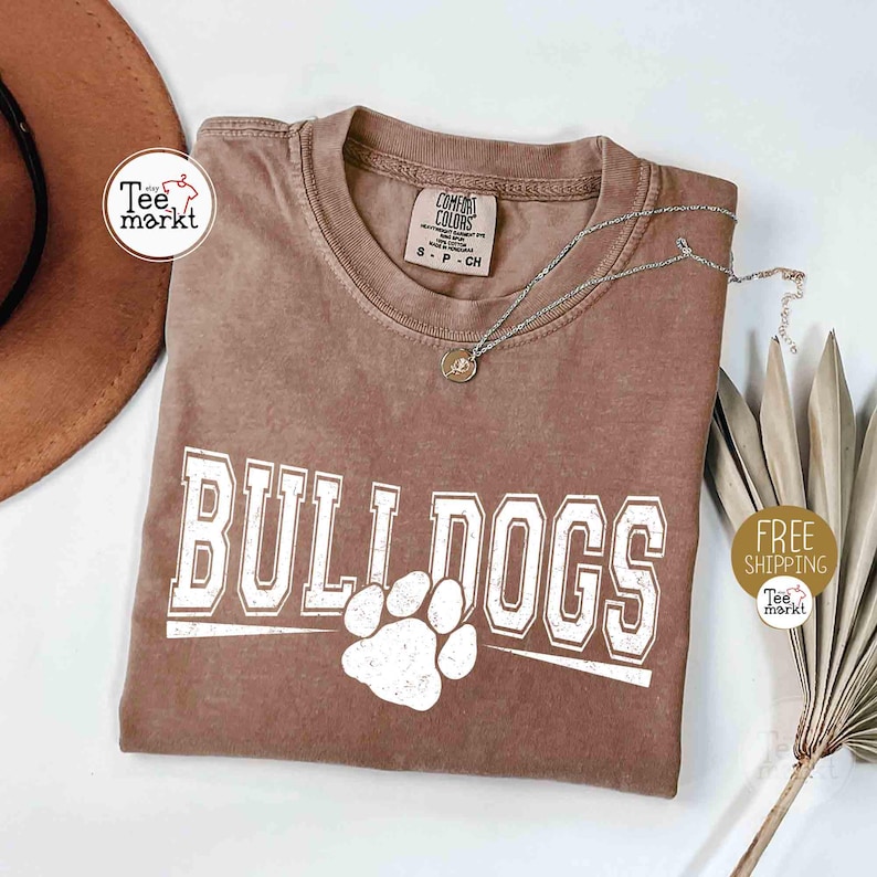 Vintage Bulldogs-skjorta, Comfort Colors Bulldogs-matchdagströja, Bulldogs maskottröja, Teacher Gameday-skjorta, Bulldog Tailgate Football Mama Espresso