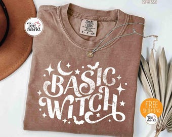 Comfort Colors® Basic Witch Shirt, Witch Halloween Shirt, Basic Witch Halloween Party Tee, Funny Witch Halloween Shirt, Halloween Shirt Gift