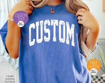 Custom Team Mascot Comfort Colors® Shirts, School Spirit Mascot Fan Shirt, Custom Favorite Team Name Shirts, Game Day Team Spirit T-shirts