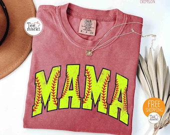Comfort Colors® Softball Mama Shirt, Softball Game Day Shirt, Softball Sports Mama Shirt, Softball Season Shirt, Softball Mom Distressed Tee