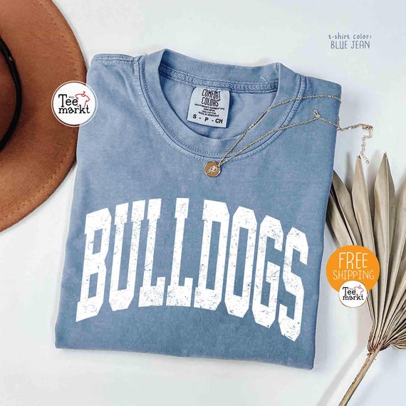 Comfort Colors® Bulldogs Mascot Shirt, Vintage Bulldogs Team Shirt, Bulldogs Football Team T-shirt, Bulldogs Shirt, Bulldogs Gameday Shirt