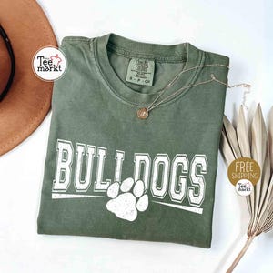 Vintage Bulldogs-skjorta, Comfort Colors Bulldogs-matchdagströja, Bulldogs maskottröja, Teacher Gameday-skjorta, Bulldog Tailgate Football Mama Moss