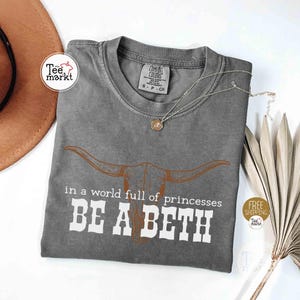 vintage dark gray color comfort colors Be a Beth Shirt, Country Western Tee, Cowgirl Shirt, Country Girl Shirt, Western Country Shirt, Boho Cow Skull Shirt, Western Rodeo Shirt