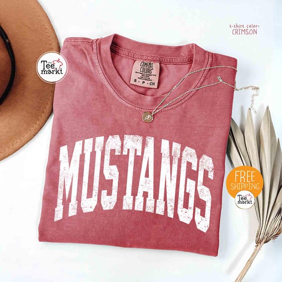 Comfort Colors® Mustangs Shirt, Mustangs Mascot Shirt, Mustangs Tailgate Tee, Mustangs Game Day Shirt, Mustangs School Shirts, Football Tee
