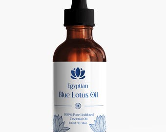 Óleo de Lótus Azul Puro e Luxuoso (Nymphaea Caerulea) para Relaxamento e Beleza Máximos | 10 ml | 0,3 oz - Aroma, Calmante | Cuidados com a Pele | Ioga | Sono