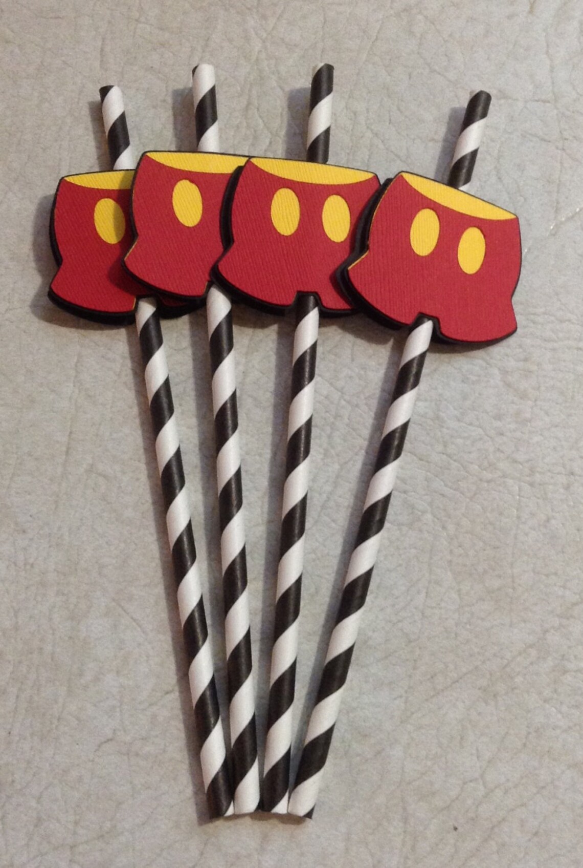 Mickey Mouse Themed Straws Birthday Decorations Party Etsy