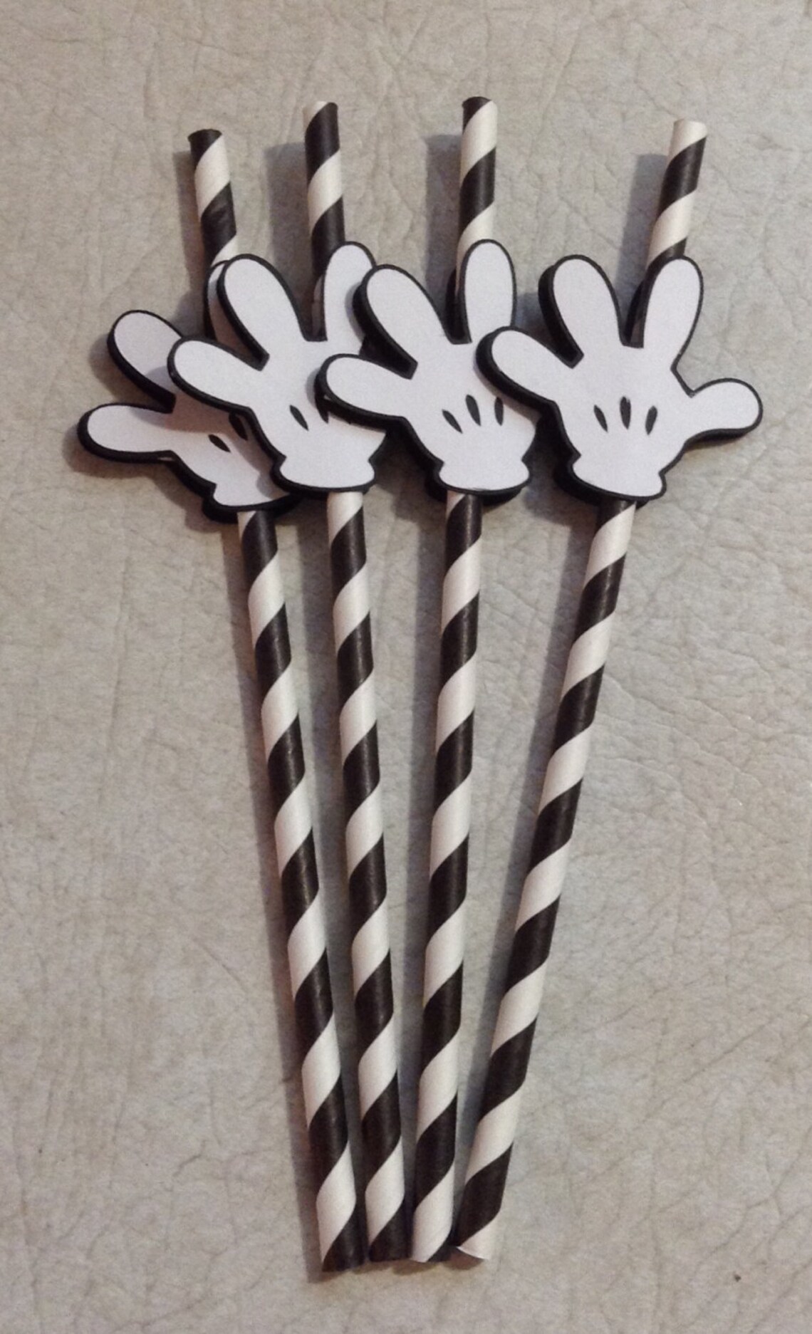 Mickey Mouse Themed Straws Birthday Decorations Party Etsy