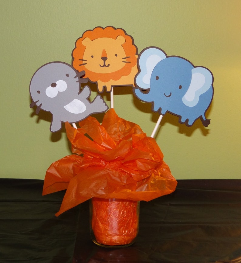 Zoo/Jungle Birthday Centerpiece Table Centerpiece Birthday Etsy