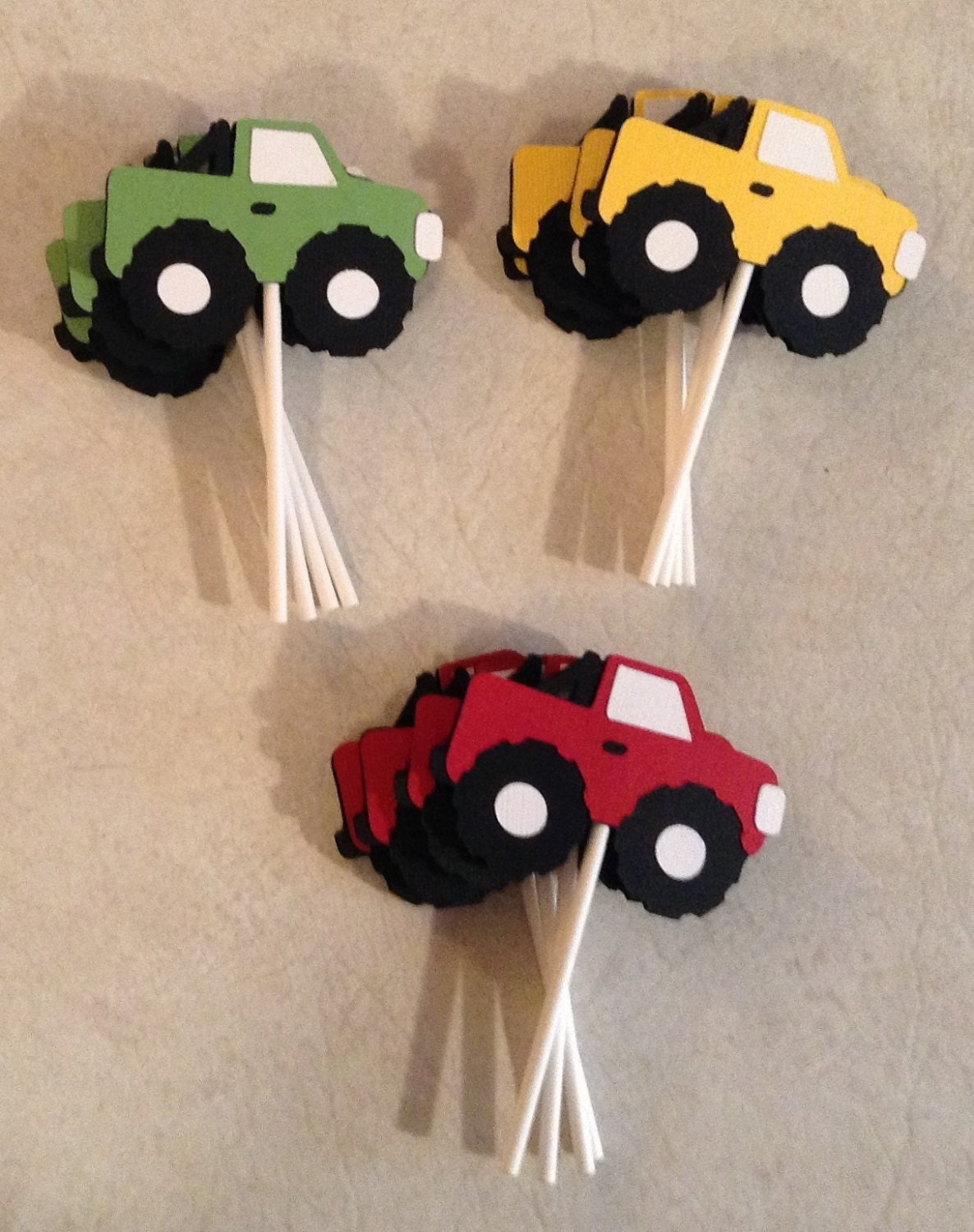 Monster Truck Cupcake Toppers Party Supplies Cake