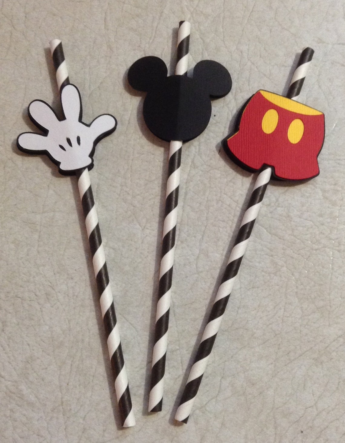 Mickey Mouse Themed Straws Birthday Decorations Party Etsy