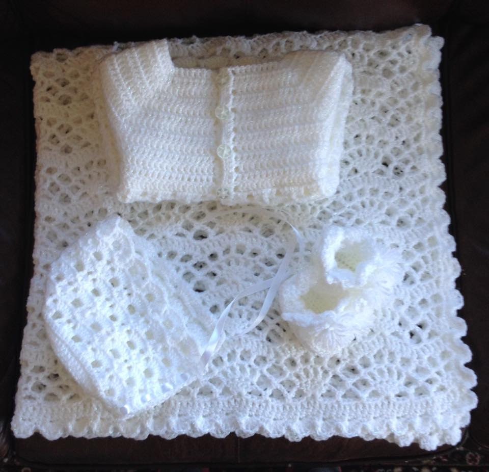 Vintage Crochet Christening Shawl Knitting Pattern Vintage Baby