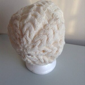 Irish Aran Scarf Cream Slouchie Set