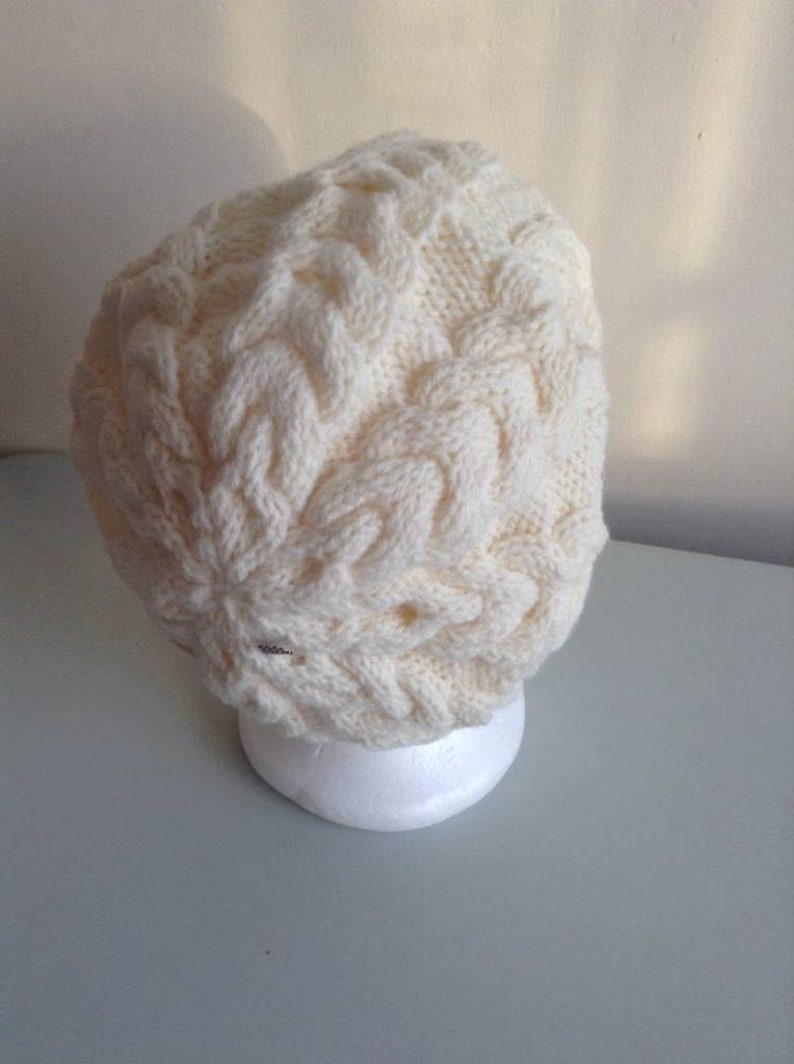 Irish Aran Scarf Cream Slouchie Set