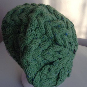 Ierse Aran-sjaal Green Slouchie Set