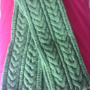 Ierse Aran-sjaal Scarf Green w/Fleck