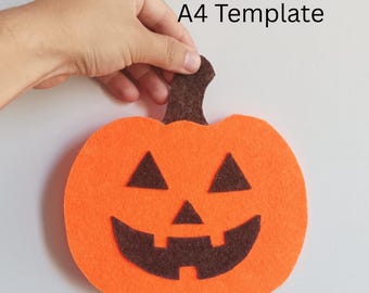 Halloween Felt Pumpkin Template: Jack O Lantern A4 Pattern (PDF)