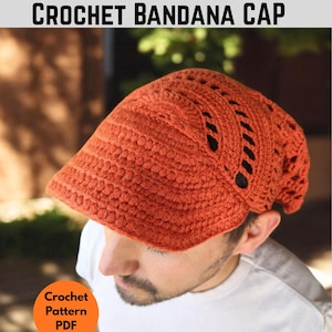 Visor Hat Pattern, Crochet Bandana Cap Pattern, Boho Visor Bandana, Beginner Friendly (PDF Download)